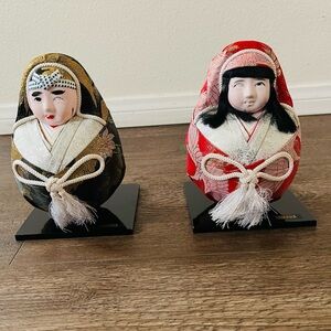 Traditional Yamaha Japanese Doll Set - Red and Gold